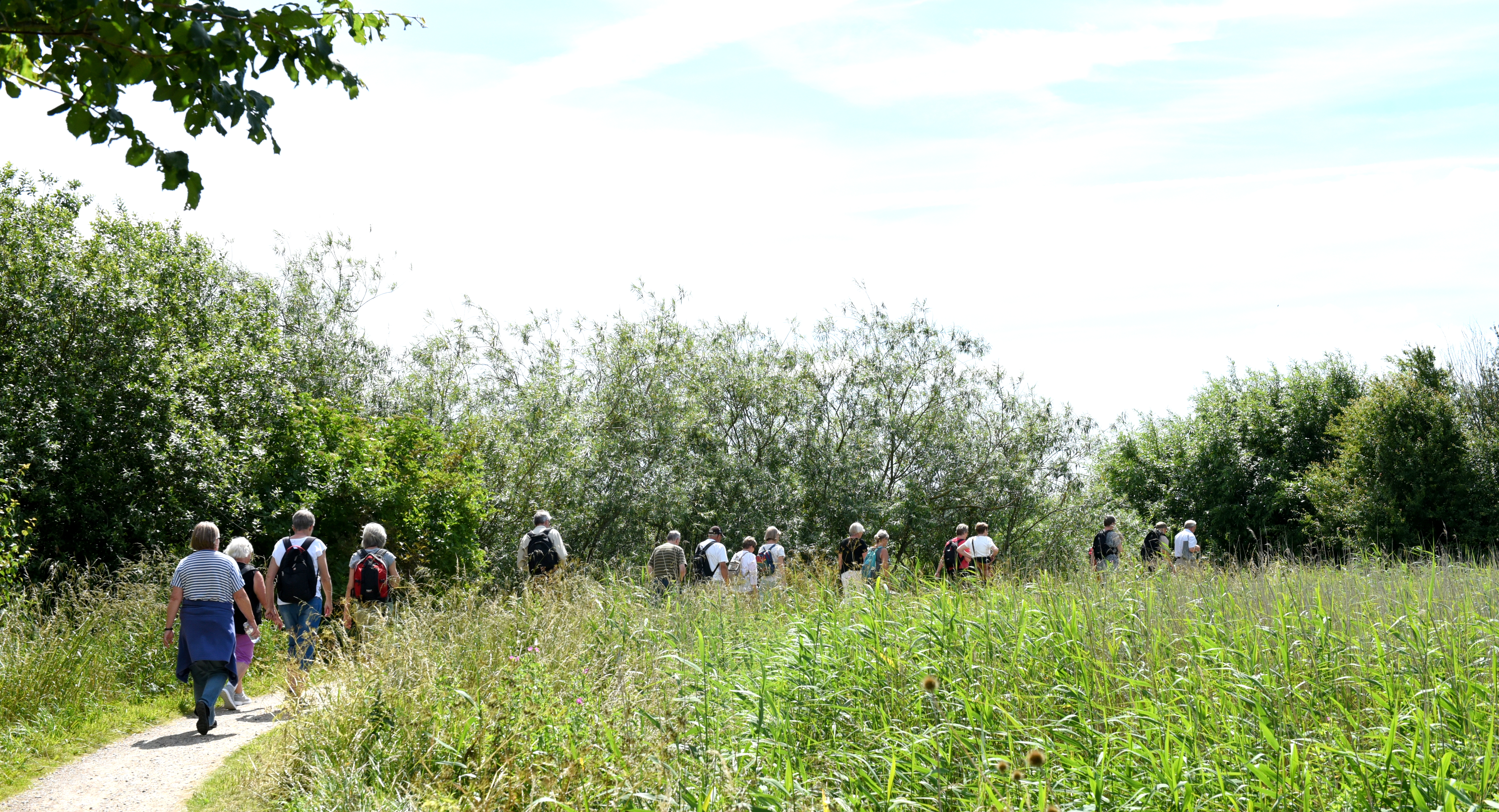 Folk på tur i Gudenåparken